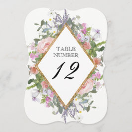 Tafelnummer Elegante Rustieke Bloem Roze Goud