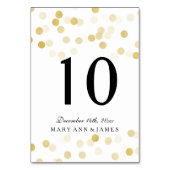 Tafelnummer Faux Gold Folie Glitter Lights (Achterkant)