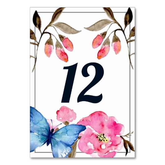 Tafelnummer - Floral Butterfly (Achterkant)