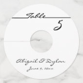 "Tafelnummer" Gepersonaliseerde wijnglas Labels (Voorkant)