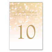 Tafelnummer Gold Bokeh Sparkle Lights (Voorkant)