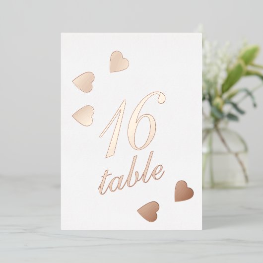 Tafelnummer Gold geperste harten Folie (Staand Voorkant)