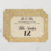 Tafelnummer Gold Glitter Mr. en mevrouw Modern Fab (Voorkant / Achterkant)