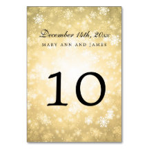 Tafelnummer Gold Winter Wonderland Sparkle