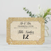 Tafelnummer Goud Glitter H. & Mevrouw Modern Fab (Staand voorkant)