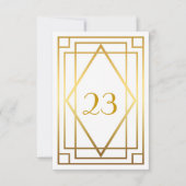 Tafelnummer,Great Gatsby,elegant,chic,wit goud Kaart (Voorkant)