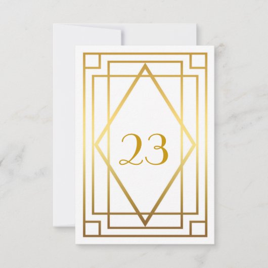 Tafelnummer,Great Gatsby,elegant,chic,wit goud Kaart (Voorkant)