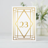 Tafelnummer,Great Gatsby,elegant,chic,wit goud Kaart (Staand voorkant)