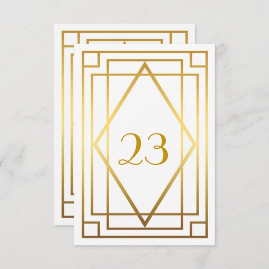 Tafelnummer,Great Gatsby,elegant,chic,wit goud Kaart (Voorkant / Achterkant)