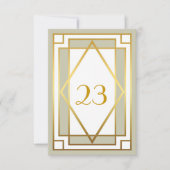 Tafelnummer,Great Gatsby,elegant,chic,wit grijs Kaart (Voorkant)