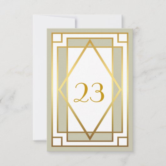Tafelnummer,Great Gatsby,elegant,chic,wit grijs Kaart (Voorkant)