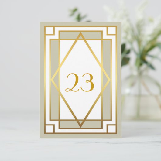 Tafelnummer,Great Gatsby,elegant,chic,wit grijs Kaart (Staand voorkant)