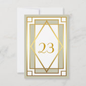 Tafelnummer,Great Gatsby,elegant,chic,wit grijs Kaart (Achterkant)