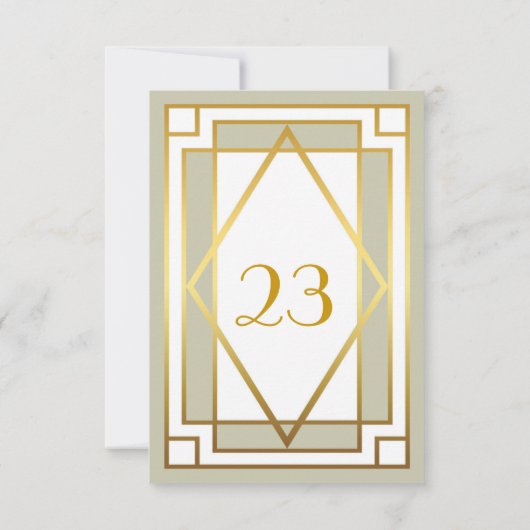Tafelnummer,Great Gatsby,elegant,chic,wit grijs Kaart (Achterkant)