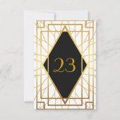 Tafelnummer,Great Gatsby,elegant,wit zwart goud Kaart (Voorkant)