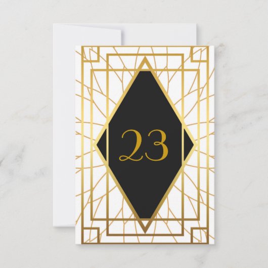 Tafelnummer,Great Gatsby,elegant,wit zwart goud Kaart (Voorkant)