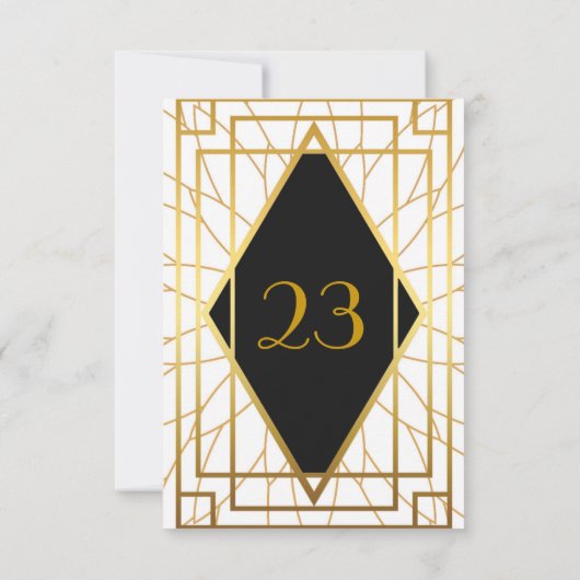 Tafelnummer,Great Gatsby,elegant,wit zwart goud Kaart (Achterkant)
