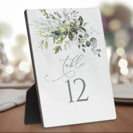 Tafelnummer Greenery Waterverf Wedding Easel Fotoplaat