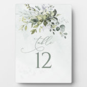 Tafelnummer Greenery Waterverf Wedding Easel Fotoplaat (voorkant)