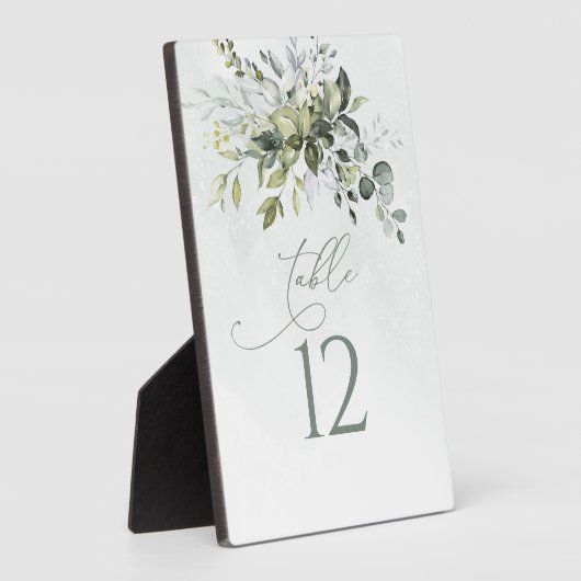Tafelnummer Greenery Waterverf Wedding Easel Fotoplaat (Zijkant)