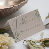 Tafelnummer Groen Foliage Beige Paper Business CA Visitekaartje