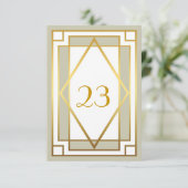 Tafelnummer, Grote Gatsby, elegant, chic, wit grij Kaart (Staand voorkant)