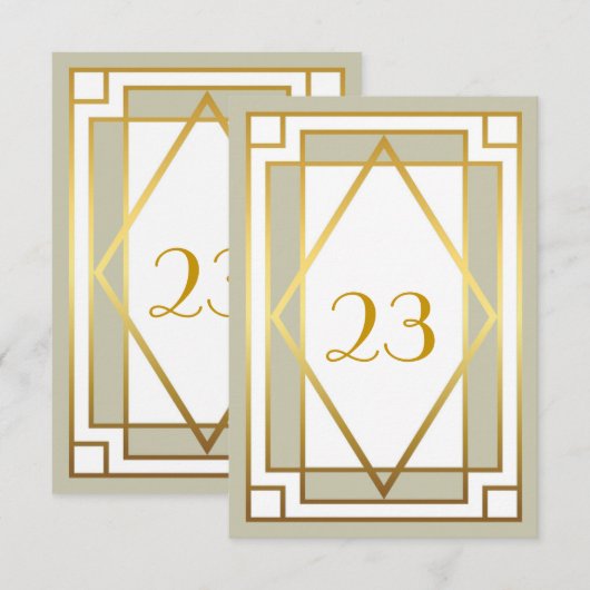 Tafelnummer, Grote Gatsby, elegant, chic, wit grij Kaart (Voorkant / Achterkant)