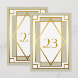 Tafelnummer, Grote Gatsby, elegant, chic, wit grij Kaart