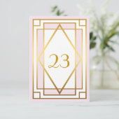 Tafelnummer, Grote Gatsby, elegant, chic, wit roze Kaart (Staand voorkant)