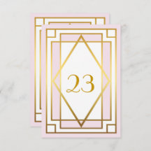 Tafelnummer, Grote Gatsby, elegant, chic, wit roze