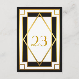 Tafelnummer, Grote Gatsby, elegant, chic, wit zwar Kaart