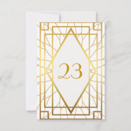 Tafelnummer, Grote Gatsby, elegant, chic, witgoud Kaart