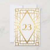 Tafelnummer, Grote Gatsby, elegant, chic, witgoud Kaart (Achterkant)