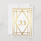 Tafelnummer, Grote Gatsby, elegant, chic, witgoud Kaart (Achterkant)