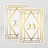 Tafelnummer, Grote Gatsby, elegant, chic, witgoud Kaart (Voorkant / Achterkant)