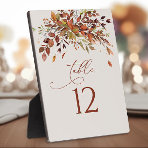 Tafelnummer Herfst Aquarel Bruiloft Easel Fotoplaat