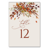 Tafelnummer Herfst Waterverf Bruiloft (Voorkant)