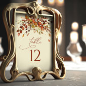 Tafelnummer Herfst Waterverf Bruiloft