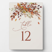Tafelnummer Herfst Waterverf Bruiloft Ezel Fotoplaat (voorkant)