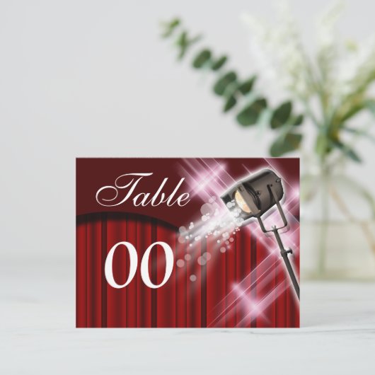 Tafelnummer Hollywood thema bruiloft (Staand voorkant)