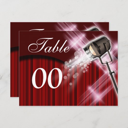 Tafelnummer Hollywood thema bruiloft (Voorkant / Achterkant)