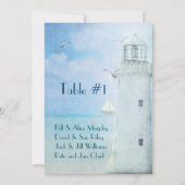 Tafelnummer-huis bruiloft-vuurtoren kaart (Voorkant)