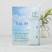 Tafelnummer-huis bruiloft-vuurtoren kaart (Staand voorkant)