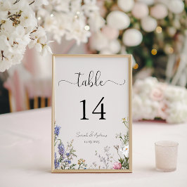 Tafelnummer Huwelijk met Wilde Bloemen