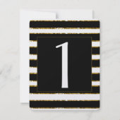 Tafelnummer Huwelijk Zwart Wit en Gouden Glitters (Achterkant)