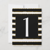 Tafelnummer Huwelijk Zwart Wit en Gouden Glitters (Voorkant)
