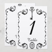 Tafelnummer Huwelijksfeest Zwart en Wit Sleutel (Voorkant / Achterkant)