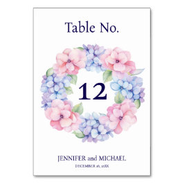Tafelnummer Hydrangea Bruiloft