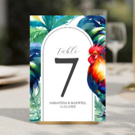 Tafelnummer in watercolor Key West-stijl afdrukbaa