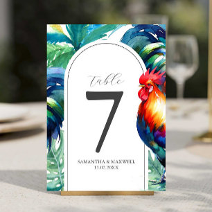 Tafelnummer in watercolor Key West-stijl afdrukbaa